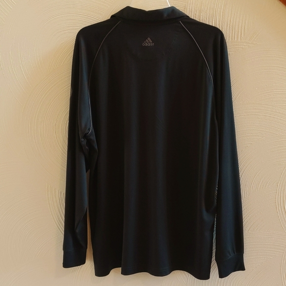 ⛳NWOT Men's Adidas CLIMAWARM Black Long Sleeve Polo Shirt with Nevillewood Logo - Picture 3 of 5